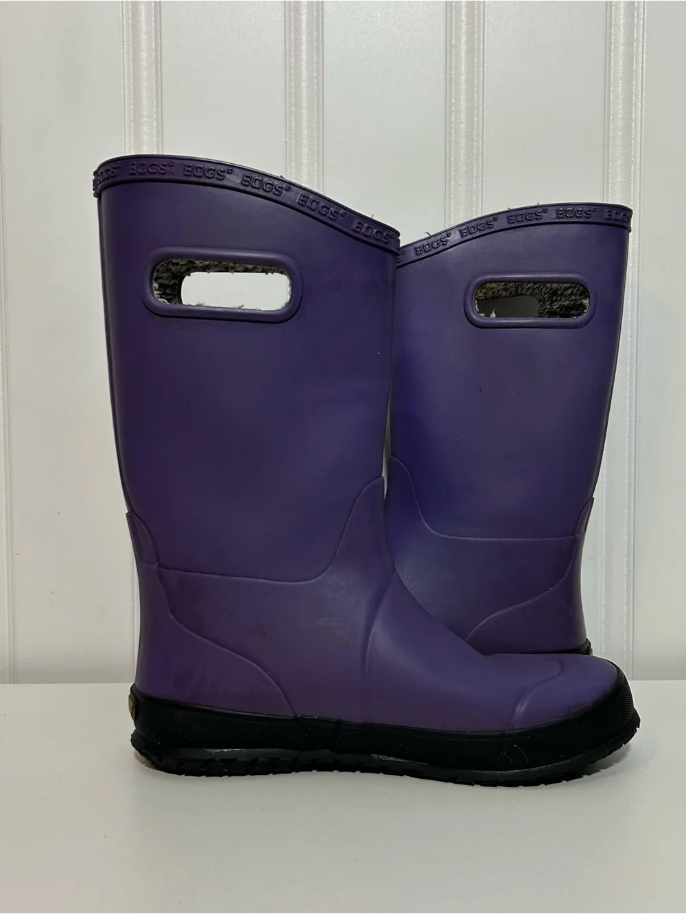 Bogs Kids Purple Waterproof Rain Boots lined